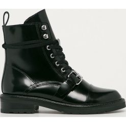 AllSaints - Workery skórzane Donita. Czarne workery damskie AllSaints, ze skóry, z okrągłym noskiem, bez obcasa, na obcasie, na zamek. Za 1199,00 zł.
