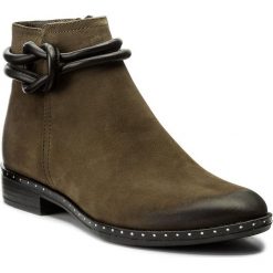 Botki CARINII - B4187 I43-E50-PSK-C63. Zielone botki damskie na obcasie marki Carinii, z materiału. Za 369,00 zł.