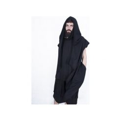 Bluza HIDA. Czarne bluzy męskie Pikiel, s, bez wzorów, z bawełny, bez kołnierzyka, bez rękawów, bez kaptura. Za 419,00 zł.