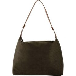 Torba shopper bonprix ciemnooliwkowy. Zielone buty sportowe damskie bonprix, bez wzorów, z bawełny, sportowe, na ramię, bez dodatków. Za 99,99 zł.