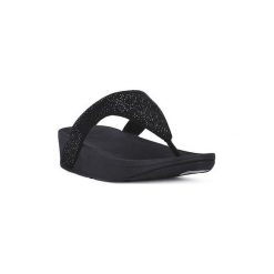 Japonki FitFlop FIT FLOP LOTTIE SHIMMER CRYSTAL. Czarne klapki damskie FitFlop, bez wzorów, bez obcasa. Za 378,34 zł.