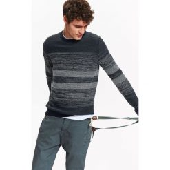 Golfy męskie: SWETER MĘSKI Z MELANŻOWEJ DZIANINY