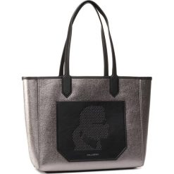 Torebka KARL LAGERFELD - 201W3143 Metallic Black. Szare torebki klasyczne damskie KARL LAGERFELD, bez wzorów, ze skóry, klasyczne, bez dodatków. W wyprzedaży za 759,00 zł.