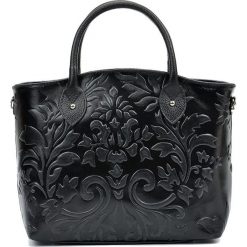Torebki klasyczne damskie: Skórzana torebka w kolorze czarnym – 37 x 28 x 11 cm