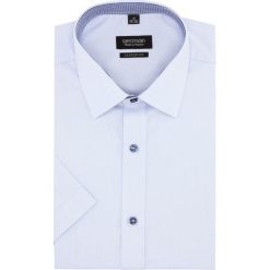 Koszula bexley 2322 krótki rękaw custom fit niebieski. Niebieskie koszule męskie na spinki Recman, m, z krótkim rękawem. Za 99,99 zł.