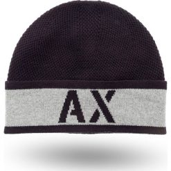 CZAPKA Armani Exchange. Szare czapki męskie Armani Exchange, bez wzorów, z dzianiny. Za 143,40 zł.