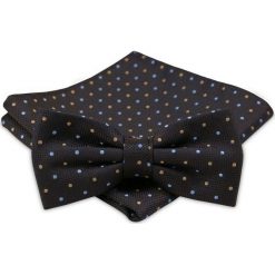 Modna Mucha Męska - Alties - Brąz w Groszek MUALTS0217. Muszki męskie Alties, na imprezę, w paski, eleganckie. Za 39,00 zł.