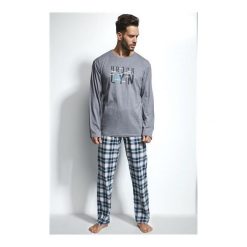 Piżama Long Island 2 124/108. Szare piżamy męskie Cornette, m, z napisami, bez rękawów. Za 161,90 zł.