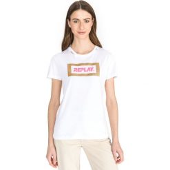 Replay Koszulka Biały. Białe koszulki damskie Replay, l, z nadrukiem, z elastanu. Za 206,95 zł.