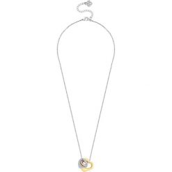 Pozłacany naszyjnik z kryształami - (D)45 cm. Szare naszyjniki damskie Diamond Style, z kryształem, złote. W wyprzedaży za 87,95 zł.