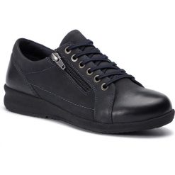 Półbuty GO SOFT - WI23-ENYA-01 Dk Navy. Niebieskie półbuty damskie GO SOFT, na co dzień, bez wzorów, ze skóry, bez obcasa, na płaskiej podeszwie, bez zapięcia. Za 159,99 zł.