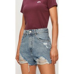 Tally Weijl - Szorty jeansowe. Niebieskie szorty damskie TALLY WEIJL, bez wzorów, z bawełny, casualowe, z podwyższonym stanem. Za 79,90 zł.