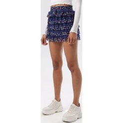 Ciemnoniebieska Spódnica Nileen. Niebieskie spódniczki damskie Born2be, xl, bez wzorów, mini. W wyprzedaży za 39,99 zł.