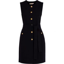 Sukienka codzienna Tory Burch Belted 55781. Niebieskie sukienki damskie Tory Burch, na co dzień, l, bez wzorów, z wełny, bez kołnierzyka, bez rękawów, proste. W wyprzedaży za 809,00 zł.