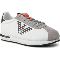 Sneakersy EMPORIO ARMANI - X4X260 XL710 A602 Plaster/White/Black. Białe sneakersy męskie marki Emporio Armani, na co dzień, bez wzorów, z zamszu, eleganckie, bez zapięcia. Za 719,00 zł.