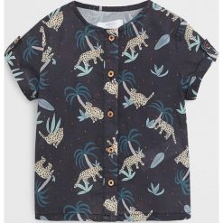 Mango Kids - T-shirt dziecięcy Tigrec 80-104 cm. Czarne bluzki dziewczęce Mango Kids, bez wzorów, z bawełny, z okrągłym kołnierzem, z krótkim rękawem, krótkie, bez kaptura. W wyprzedaży za 55,90 zł.
