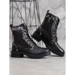 SZNUROWANE WORKERY SNAKE PRINT. Workery damskie SEASTAR, ze skóry ekologicznej, bez obcasa, na sznurówki. Za 127,90 zł.