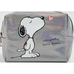 Holograficzna kosmetyczka Snoopy - Jasny szary. Szare kosmetyczki damskie Sinsay, bez wzorów. Za 19,99 zł.