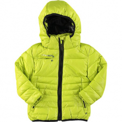 Kurtka zimowa w kolorze limonkowym. Żółte kurtki dziewczęce marki Peak Mountain, na zimę, z polaru. W wyprzedaży za 172,95 zł.