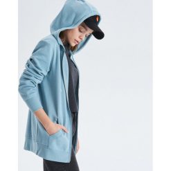 Rozpinana bluza z kapturem - Zielony. Zielone bluzy damskie marki Cropp, s, bez wzorów, bez rękawów, z kapturem. Za 79,99 zł.