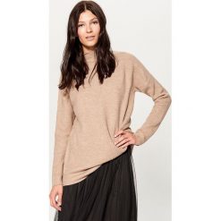 Sweter oversize z domieszką wełny - Beżowy. Brązowe bez kategorii Mohito, s, z wełny. Za 119,99 zł.