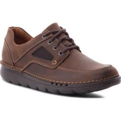 Półbuty CLARKS - Unnature Time 261279437 Dark Brown Lea. Brązowe półbuty skórzane męskie Clarks. W wyprzedaży za 279,00 zł.