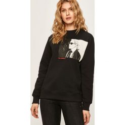 Karl Lagerfeld - Bluza. Czarne bluzy damskie KARL LAGERFELD, s, z nadrukiem, z bawełny, bez rękawów, bez kaptura. Za 899,90 zł.