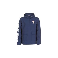 Kurtki wiatrówki Tommy Jeans TJM LOGO PULLOVER JACKET. Niebieskie kurtki męskie Tommy Jeans, s, bez wzorów, z jeansu, bez kaptura. Za 591,20 zł.