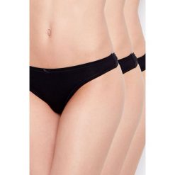 Etam - Stringi (3-pack). Czarne majtki damskie Etam, l, z elastanu. W wyprzedaży za 49,90 zł.