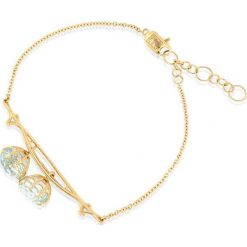 Piękna Złota Bransoletka - złoto 750, Blue topaz. Żółte bransoletki damskie z materiału, z topazem, złote. Za 4990,00 zł.