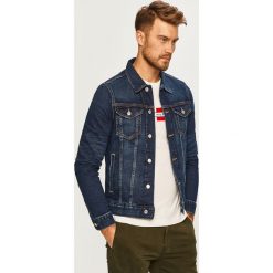 Tommy Hilfiger - Kurtka. Niebieskie płaszcze męskie TOMMY HILFIGER, s, bez wzorów, z elastanu, krótkie, bez kaptura. Za 649,90 zł.