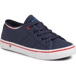 Tenisówki TOMMY HILFIGER - Low Cut Lace-Up Sneaker T3B4-30694-0034 S Blue 800. Niebieskie trampki dziewczęce TOMMY HILFIGER, bez wzorów, z gumy, na sznurówki. Za 239,00 zł.