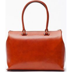 Kuferki damskie: Torebka ze Skóry Moda Donna Camel