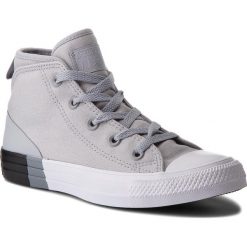 Trampki CONVERSE - Ctas Syde Street Mid 159640C Wolf Grey/Black/White. Szare półbuty damskie Converse, bez wzorów, z gumy, street, bez obcasa, na płaskiej podeszwie, bez zapięcia. W wyprzedaży za 219,00 zł.