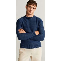 Mango Man - Sweter Jeans. Niebieskie swetry męskie Mango Man, s, bez wzorów, z bawełny, z okrągłym kołnierzem, bez kaptura. Za 199,90 zł.