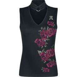 Topy damskie: Alchemy England Embroided Flowers Top damski czarny