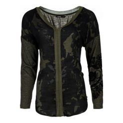 Desigual Bluzka Damska Camiseta S Khaki. Brązowe bluzki damskie Desigual, s, bez wzorów, bez kołnierzyka, bez rękawów. W wyprzedaży za 161,00 zł.