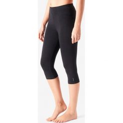 Rybaczki slim Gym & Pilates Fit+ 500 damskie. Czarne rybaczki damskie NYAMBA, xl, bez wzorów, z elastanu. Za 34,99 zł.