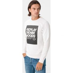 Replay Bluza Biały. Białe bluzy męskie Replay, s, z nadrukiem, z bawełny, bez kołnierzyka, bez rękawów, bez kaptura. Za 412,95 zł.