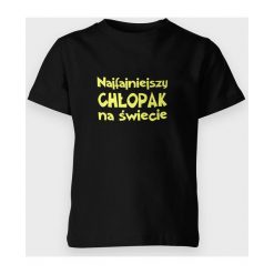 Koszulka dziecięca Najfajniejszy chłopak na świecie. T-shirty chłopięce MegaKoszulki, z napisami, z bawełny, bez rękawów. Za 44,90 zł.