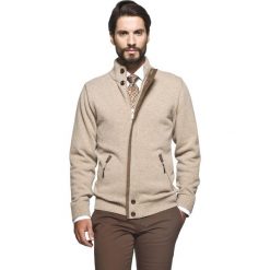 Golfy męskie: sweter halifaxe stójka beż