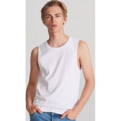 Tank top z bawełny pima - Biały. Białe t-shirty męskie Reserved, s, bez wzorów, z bawełny, bez kołnierzyka. Za 39,99 zł.