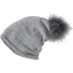 Czapki zimowe damskie: Czapka beanie z pomponem bonprix jasnoszary melanż