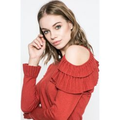 Silvian Heach - Sweter. Czerwone swetry damskie Silvian Heach, s, bez wzorów, z wełny, klasyczne, z krótkim rękawem, krótkie, bez kaptura. W wyprzedaży za 219,90 zł.