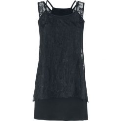 Forplay Laced 2 in 1 Top Top damski czarny. Czarne bluzki damskie marki Forplay, xl, w koronkowe wzory, z koronki, bez kołnierzyka. Za 144,90 zł.