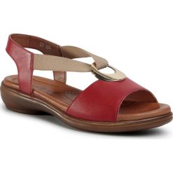Sandały GO SOFT - WI16-957-07 Red. Czerwone klapki damskie GO SOFT, bez wzorów, ze skóry, bez obcasa. Za 129,99 zł.