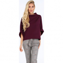 Fioletowa bluzka oversize 0204. Fioletowe bluzki asymetryczne Fasardi. Za 99,00 zł.