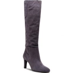 Kozaki HÖGL - 6-106622 Darkgrey 6600. Szare kozaki damskie HÖGL, ze skóry, bez obcasa, bez zapięcia. W wyprzedaży za 499,00 zł.