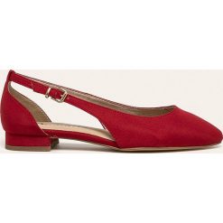 Tamaris - Baleriny. Czerwone baleriny damskie Tamaris, bez wzorów, z materiału, bez obcasa, na obcasie. Za 189,90 zł.