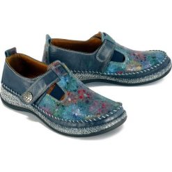 COMFORTABEL 942591-5 navy, półbuty damskie. Niebieskie półbuty damskie Comfortabel, bez wzorów, ze skóry, bez obcasa, bez zapięcia. Za 299,90 zł.